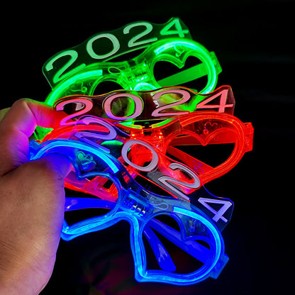 5PCS 2024 Cold Light Love Glasses LED Plastic Toys