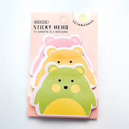 10pcs Cartoon Cute Creative Student Sticky Notes