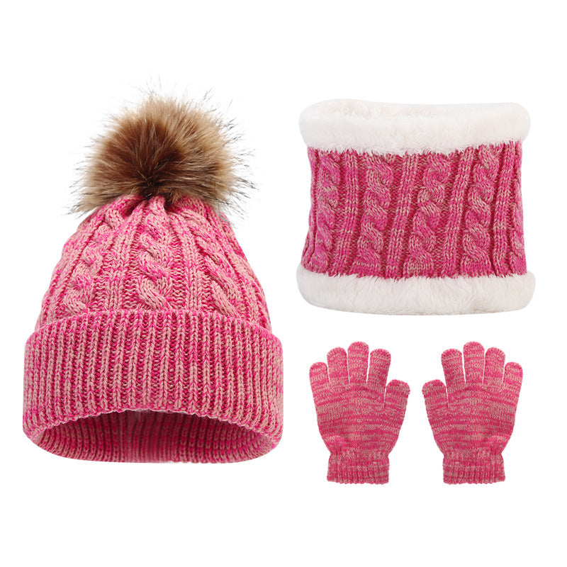 Wholesale Winter Baby Woolen Hat Double Layer Thickened Jacquard Love Knitted Hat