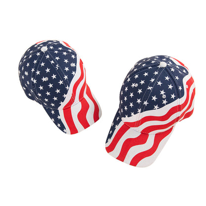 2PCS American Patriotic Day Printed Parent-child Baseball Cap Adjustable Baby Sun Hat Children's Hat Wholesale Childrens Hats