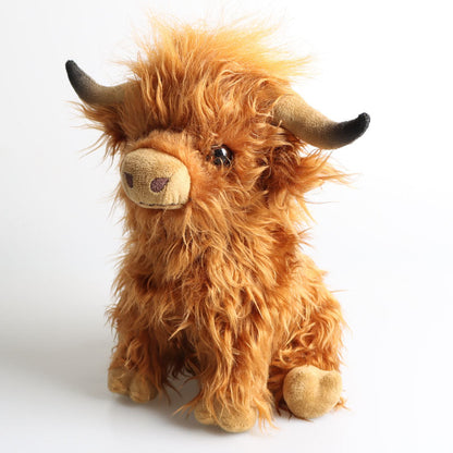 Wholesale PP Cotton Real Scottish Highland Cow Plush Doll