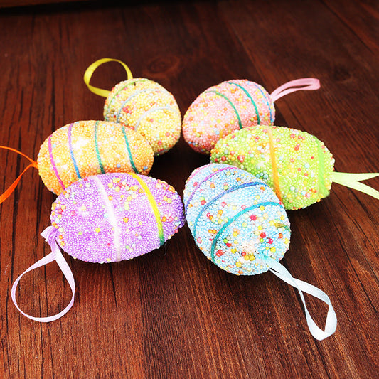 Wholesale Easter Pack of 6 Foam Striped Eggs