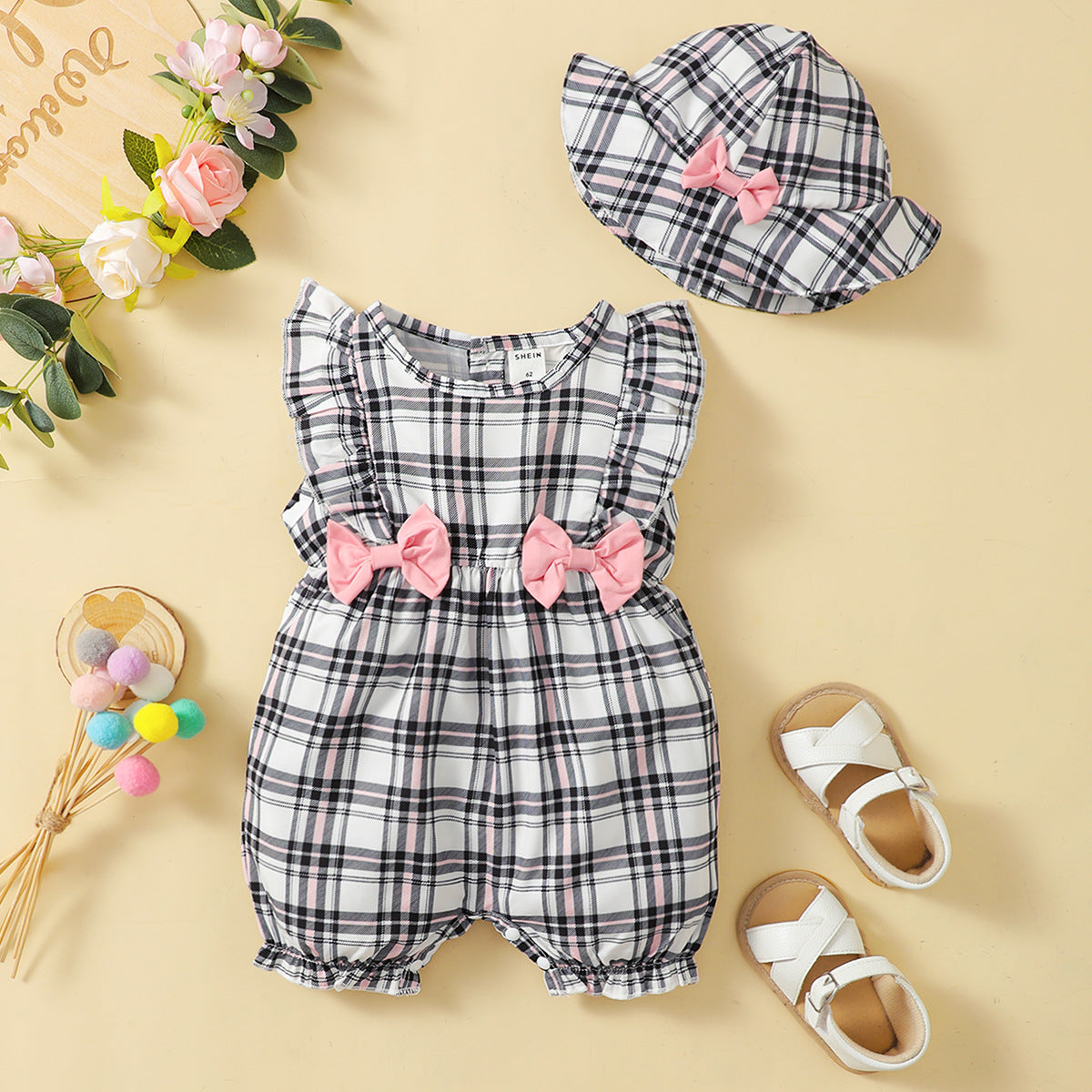 Wholesale Girls Sleeveless Romper Cotton Baby Clothes