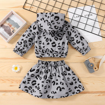 Wholesale of Cotton Children's Spring and Autumn Pullovers, Children's Clothing with Leopard Print