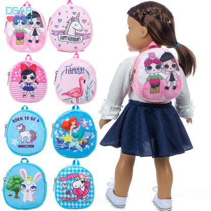 Wholesale Mini Backpacks 18 Inch Fabric American Girl Doll Backpacks 43cm Doll Accessories