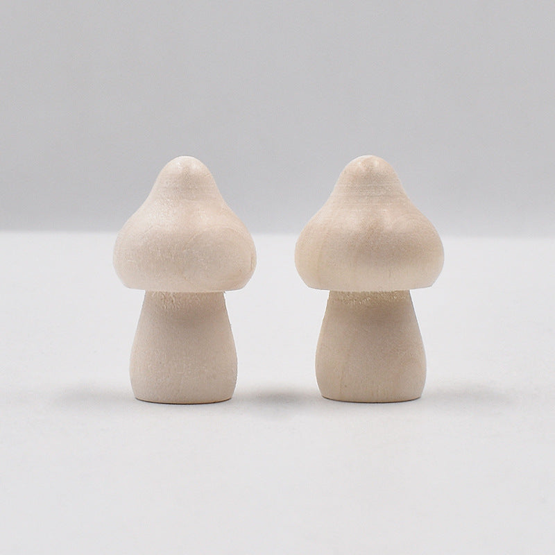 10PCS Painted Wooden 10MM Mushroom Ornaments