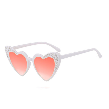 Wholesale PC Rhinestone Heart Heart Kids Sunglasses