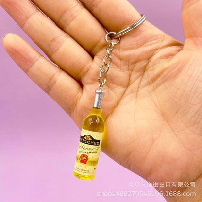 Wholesale mini wine bottle acrylic keychain ACC-KC-YouY004