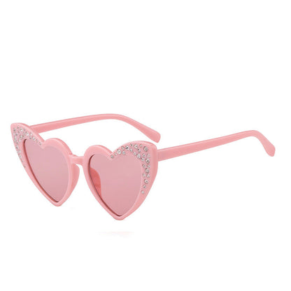 Wholesale PC Rhinestone Heart Heart Kids Sunglasses