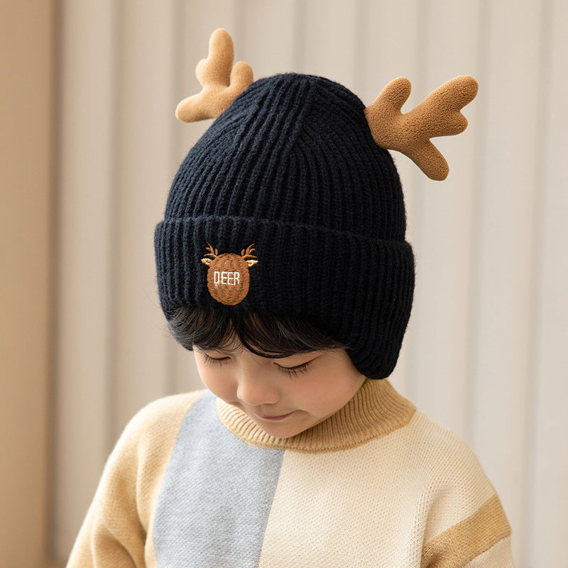 Wholesale Winter Children's Thickened Warm Ear Protection Acrylic Knitted Beanie