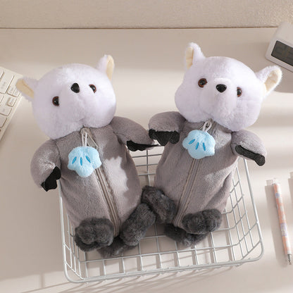 Animal Shape Plush and Cute Decompression Doll Stationery Pencil Bag