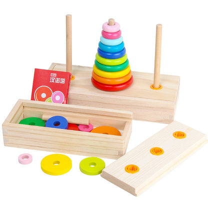 Wholesale of Wooden Hanoi Tower Ten Story Elementary School Early Education Children's Puzzle Games