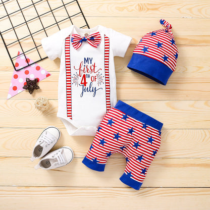 Wholesale Independence Day Cotton Baby Clothes Set of 3