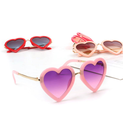 Wholesale Heart Colorful Gradient Kids Sunglasses AC