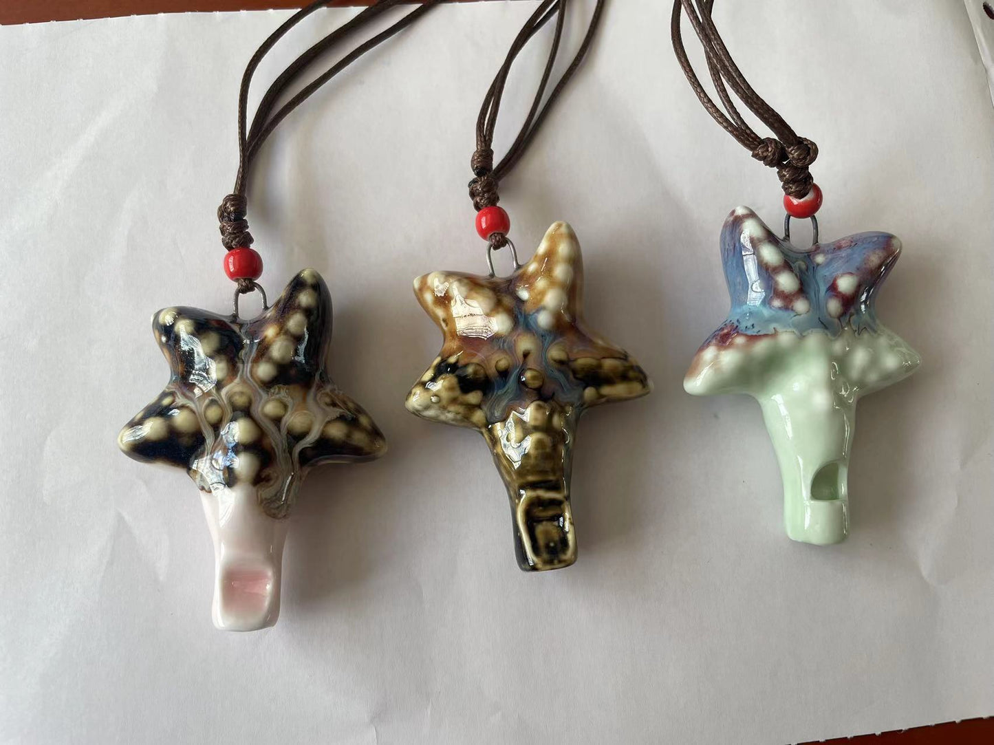 Wholesale Starfish Ceramic Whistle Necklace