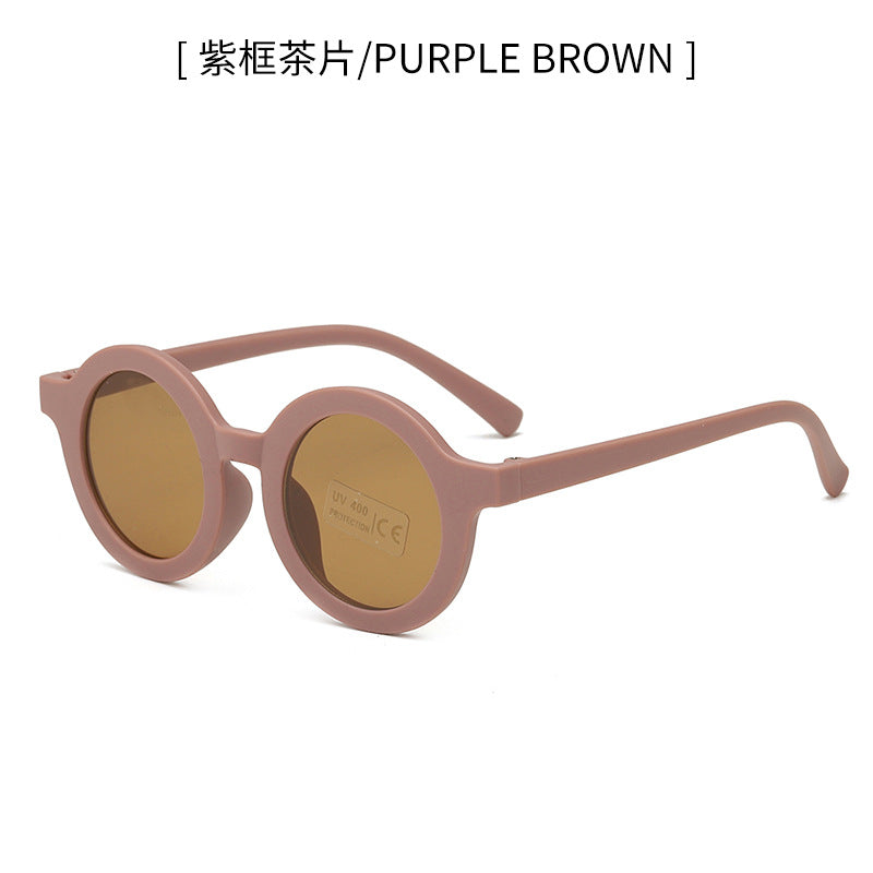 Wholesale UV Protection Cute Cartoon Round Frame PC Kids Sunglasses