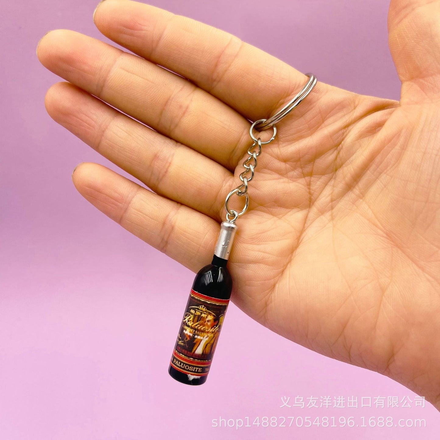 Wholesale mini wine bottle acrylic keychain ACC-KC-YouY004