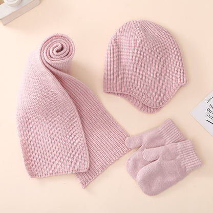 Wholesale Winter Baby Warm Hat Gloves Scarf Set