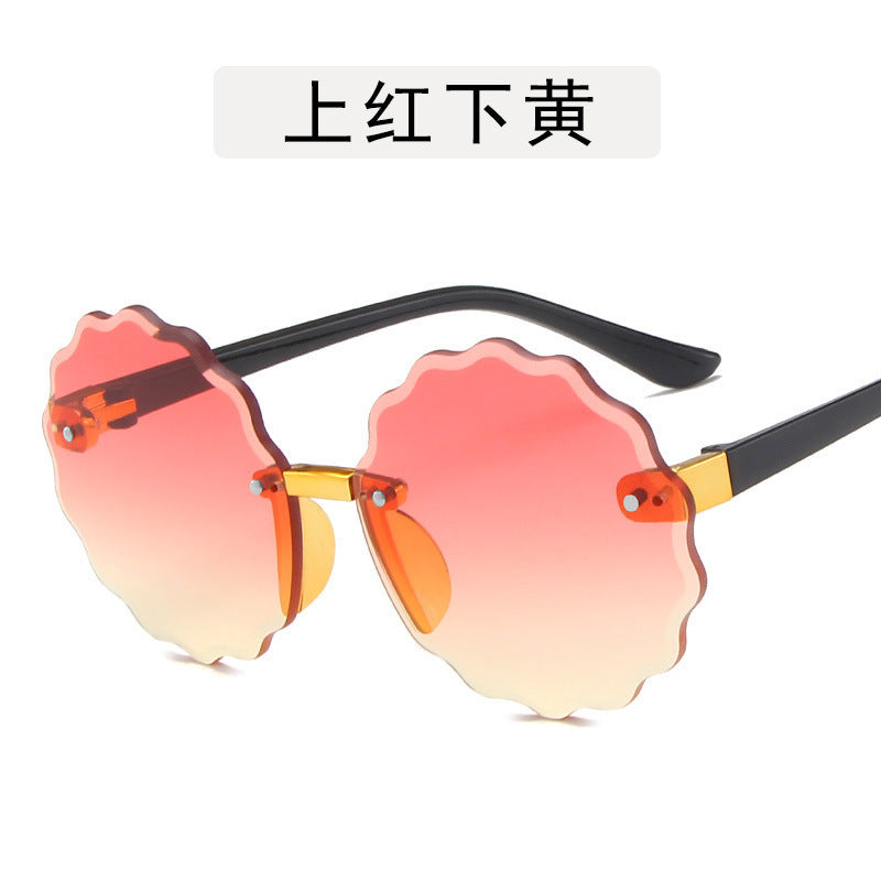 Wholesale Kids Cut Edge Flower Fashion Sunglasses