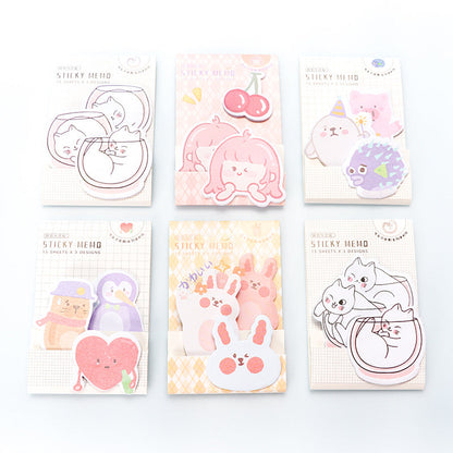 10pcs Cartoon Cute Creative Student Sticky Notes