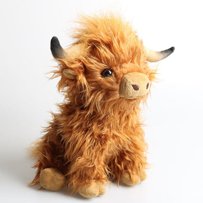 Wholesale PP Cotton Real Scottish Highland Cow Plush Doll