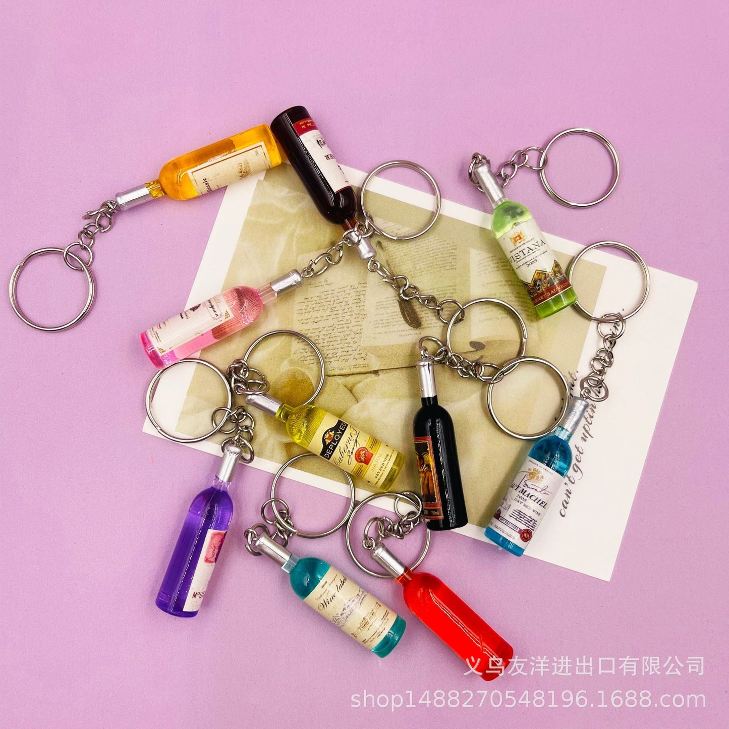 Wholesale mini wine bottle acrylic keychain ACC-KC-YouY004