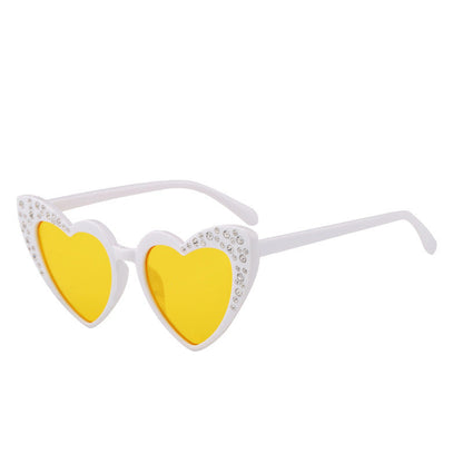 Wholesale PC Rhinestone Heart Heart Kids Sunglasses