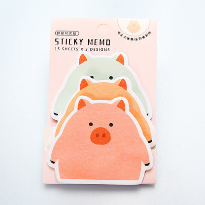 10pcs Cartoon Cute Creative Student Sticky Notes