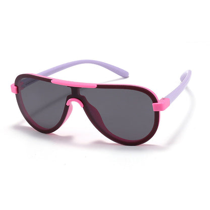 Wholesale Large Frame Children's Silicone One-Piece Sunglasses