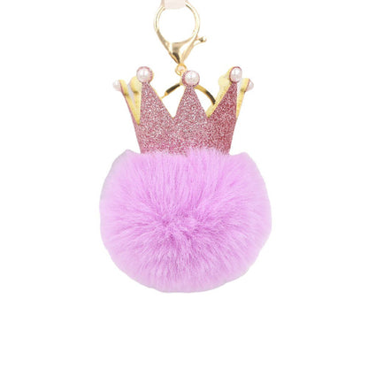 3D Crown Pom Pom Keychain