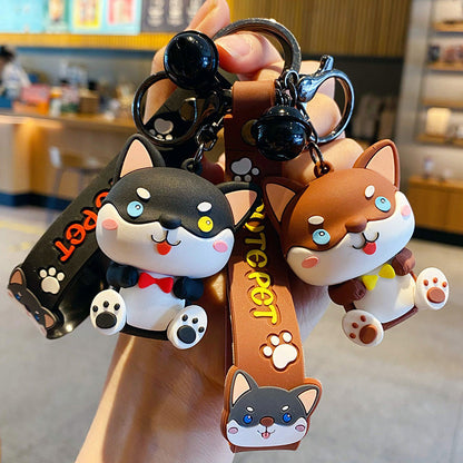 \Cartoon PVC Soft Glue Puppy Keychain Cute Keychain