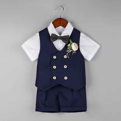 Wholesale of Boys' Polyester Short Sleeved Vest Suit Sets