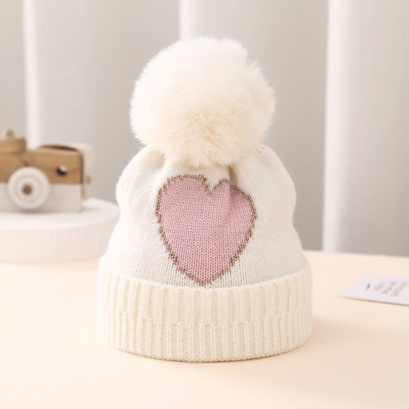 Wholesale Winter Baby Knitted Hat Jacquard Love Hat