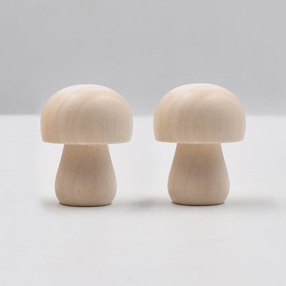 10PCS Painted Wooden 10MM Mushroom Ornaments