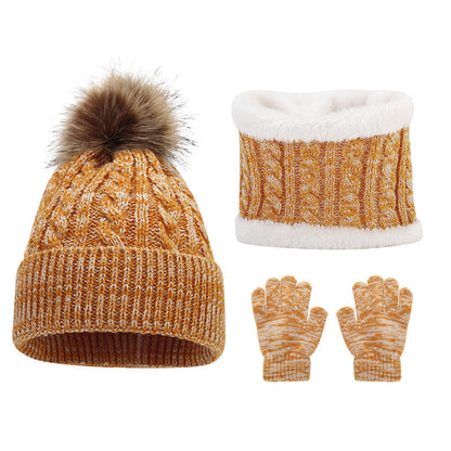 Wholesale Winter Baby Woolen Hat Double Layer Thickened Jacquard Love Knitted Hat