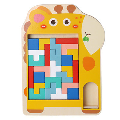 Wooden Tetris Puzzle Educational Toy for Kids