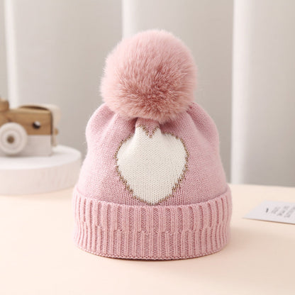 Wholesale Winter Baby Knitted Hat Jacquard Love Hat