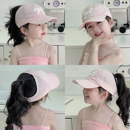 Wholesale Quick-drying Half-top Children's Thin Baseball Cap with Ponytail