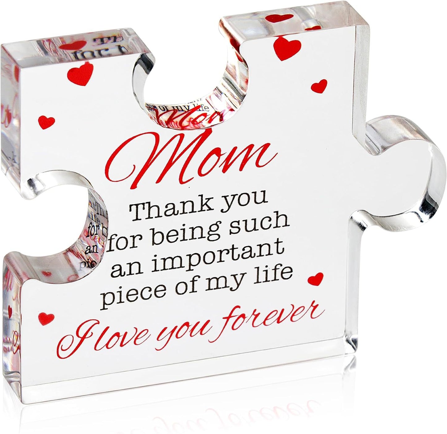 Acrylic Heart-shaped Square Mother's Day Desktop Ornaments