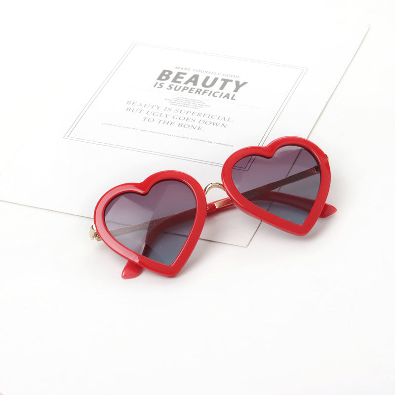 Wholesale Heart Colorful Gradient Kids Sunglasses AC