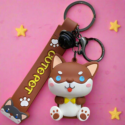 \Cartoon PVC Soft Glue Puppy Keychain Cute Keychain