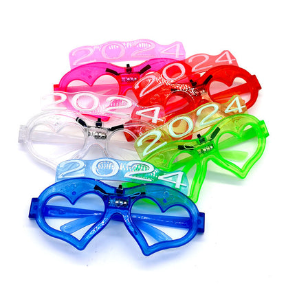 5PCS 2024 Cold Light Love Glasses LED Plastic Toys