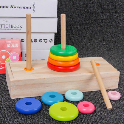 Wholesale of Wooden Hanoi Tower Ten Story Elementary School Early Education Children's Puzzle Games