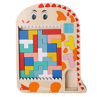 Wooden Tetris Puzzle Educational Toy for Kids