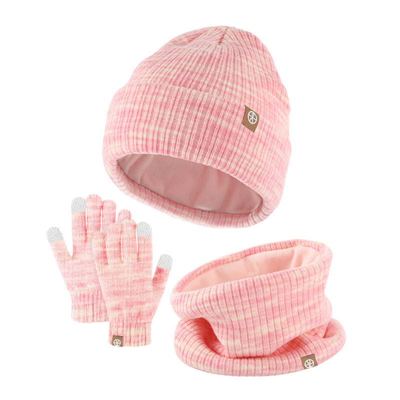 Wholesale Winter Children's Knitted Gloves Hat Scarf Alpaca Wool Warm Suit