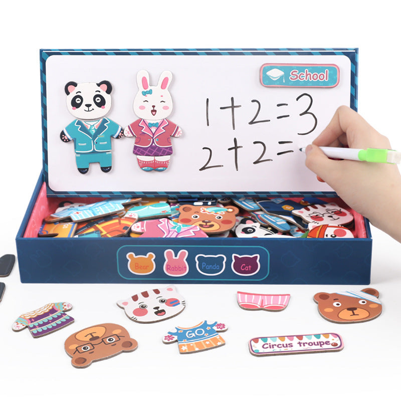 Wholesale Magnetic Shape Cognitive Kindergarten Early Education Spell Music Animal Dressing Show Game Jigsaw Puzzle Toys