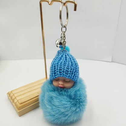 Wholesale fur ball keychain cartoon cute bell pendant ACC-KC-DY005