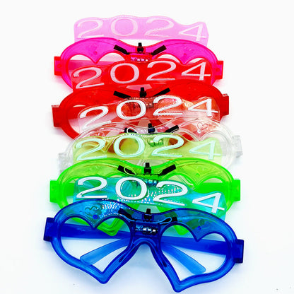 5PCS 2024 Cold Light Love Glasses LED Plastic Toys