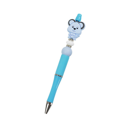 10PCS DIY Handmade Cartoon Mouse Silicone Bead Pen