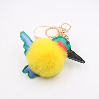 Woodpecker Hair Ball Keychain